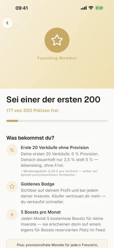Vesty-App: Founding-Member-Programm in der App